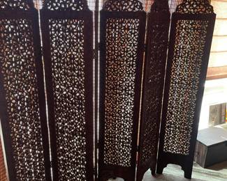 Beautiful 6 panel teak room divider