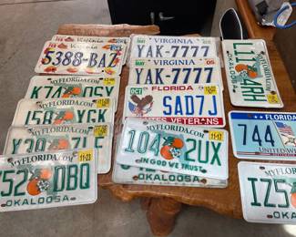 Collection of license plates 