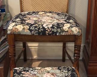 Fabric chair and foot stool