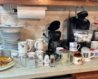 Dishes, coffee makers