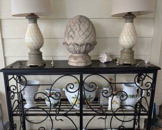 Metal patio console cabinet