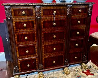 Stunning Mahogany Brass Footed Chest by Maitland Smith
