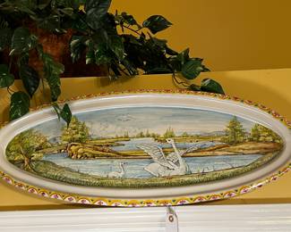 Vintage Cer Giovanni hand painted ceramic tray