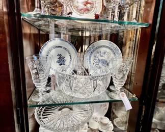 Assorted fine, China, cut crystal