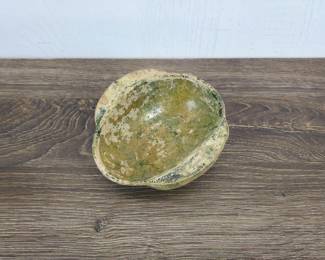 Lot 604: Chinese Green Glazed Terracotta Pottery Wine Earcup