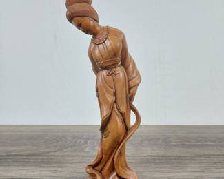 Lot 704: Vintage Boxwood Geisha Carving