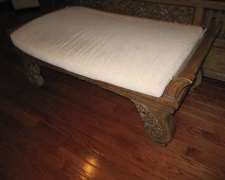 boudoir bench ornately carved