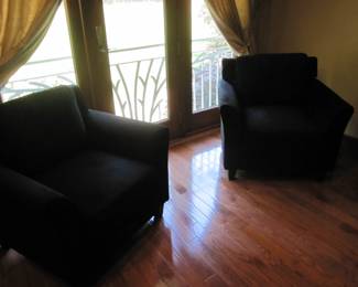 Lifetime Solutions black microfiber club chairs