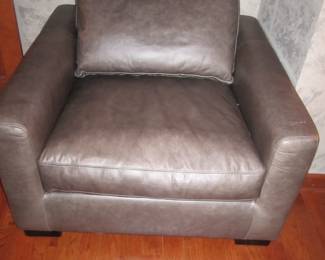 distressed leather club chair