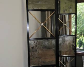 12 panel, 3 section mirrored room divider