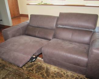 Natuzzi leather power reclining loveseat