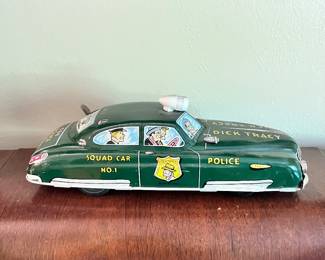 Dick Tracy Police Car Vintage Wind Up Car
