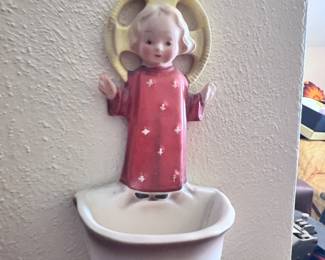 Vintage Hummel Holy Water wall hanging