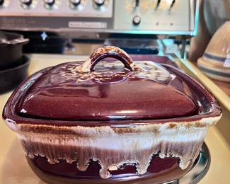 Brown Drip Lidded Casserole