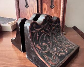 wooden bookends