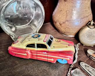 Vintage Tin Police Toy Car