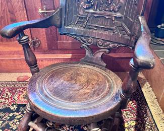 Antique George Arndt Oak Carved Chair