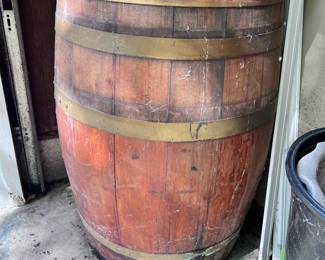 Antique rustic wine barrel