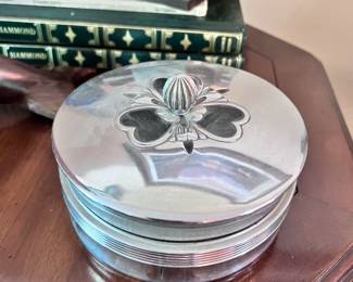 Art Deco Chrome Covered Dish