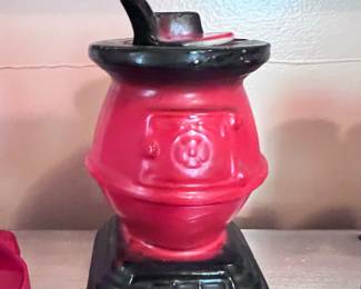 Small ceramic pot belly stove
