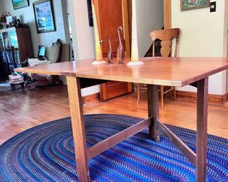Teak Mid Century Modern Drop Leaf Dining Table
