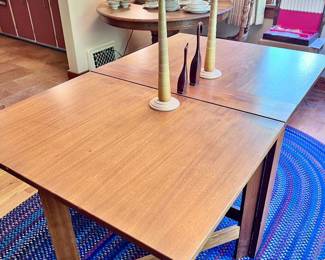 Teak Mid Century Modern Drop Leaf Dining Table