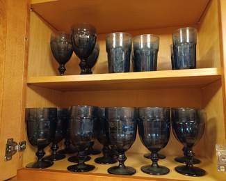 Libbey blue glassware