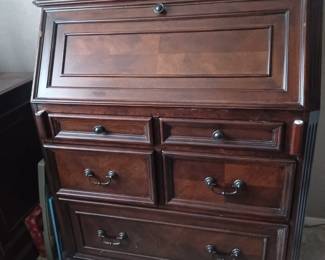 Secretary desk wired for computer.