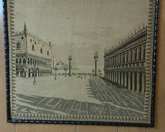 Imported Venice Jacquard Wall Tapestry, ldepicting St. Mark's Square in Venice