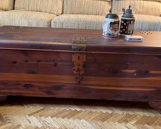 Cedar chest is in fantastic condition! Tray on the inside!