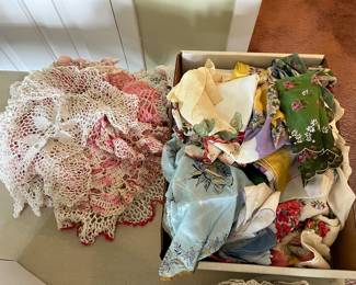 Vintage hankies and doilies