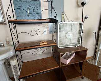 Baker's Rack, fan, microwave stand