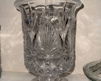 Vintage pressed glass hurricane lamp/celery holder, pineapple, fan patte 75% off on Saturday - 8-Noon