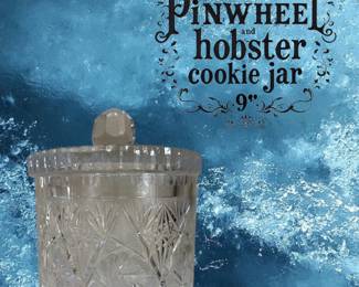 Vintage Bohemian cut lead crystal - Pinwheel and hobster cookie jar 75% off on Saturday - 8-Noon