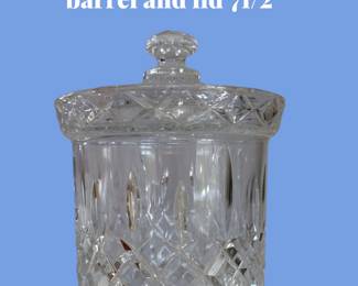 Gothan 1980 King Edward Crystal biscuit barrel and lid 7 1/2" 75% off on Saturday - 8-Noon