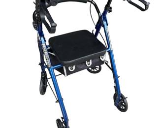 Blue Rollator Walker-Heavy Duty Frame, Adjustable height