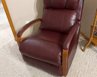 Burgundy leather recliner