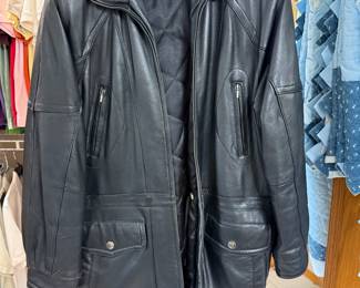 Several leather coats - size men's medium