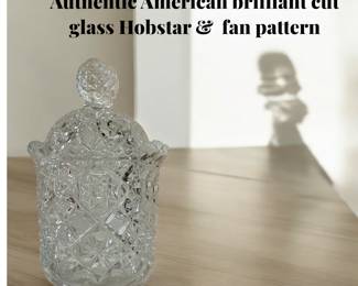 Autentic American brilliant cut glass Hobstar & fan pattern 75% off on Saturday - 8-Noon