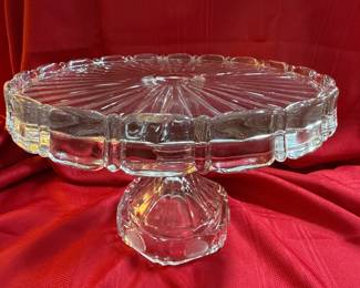 Vintage clear Fostoria Coin Pedestal Cake Stand Platter Plate 75% off on Saturday - 8-Noon