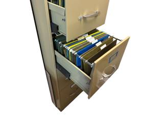four drawer file cabinet with hanging file folders