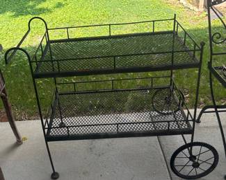Metal bar cart