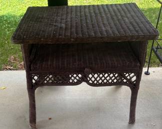 Wicker side table