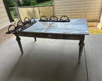 Large metal top table "fixer upper"