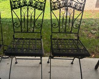 2 folding metal chairs