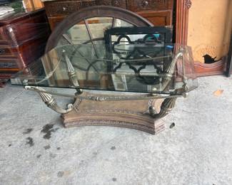 Glass top coffee table