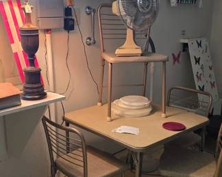 Card table in the garage.