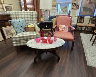Marble topped antique coffee table