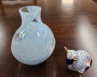 Murano vase, Royal Crown Derby Imari Paperweight Collection Lamb