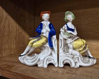 colorful antique book ends